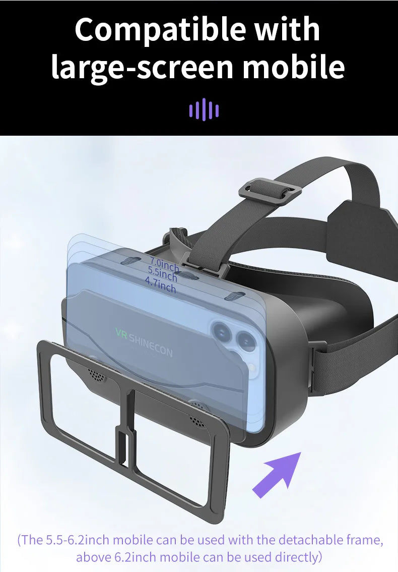 Shinecon-gafas de realidad Virtual Viar 3D VR, dispositivo, lentes para casco, auriculares, gafas inteligentes para teléfono inteligente, Realidade móvil