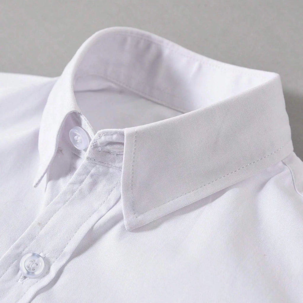 Camisas blancas de manga larga para niños, uniformes escolares