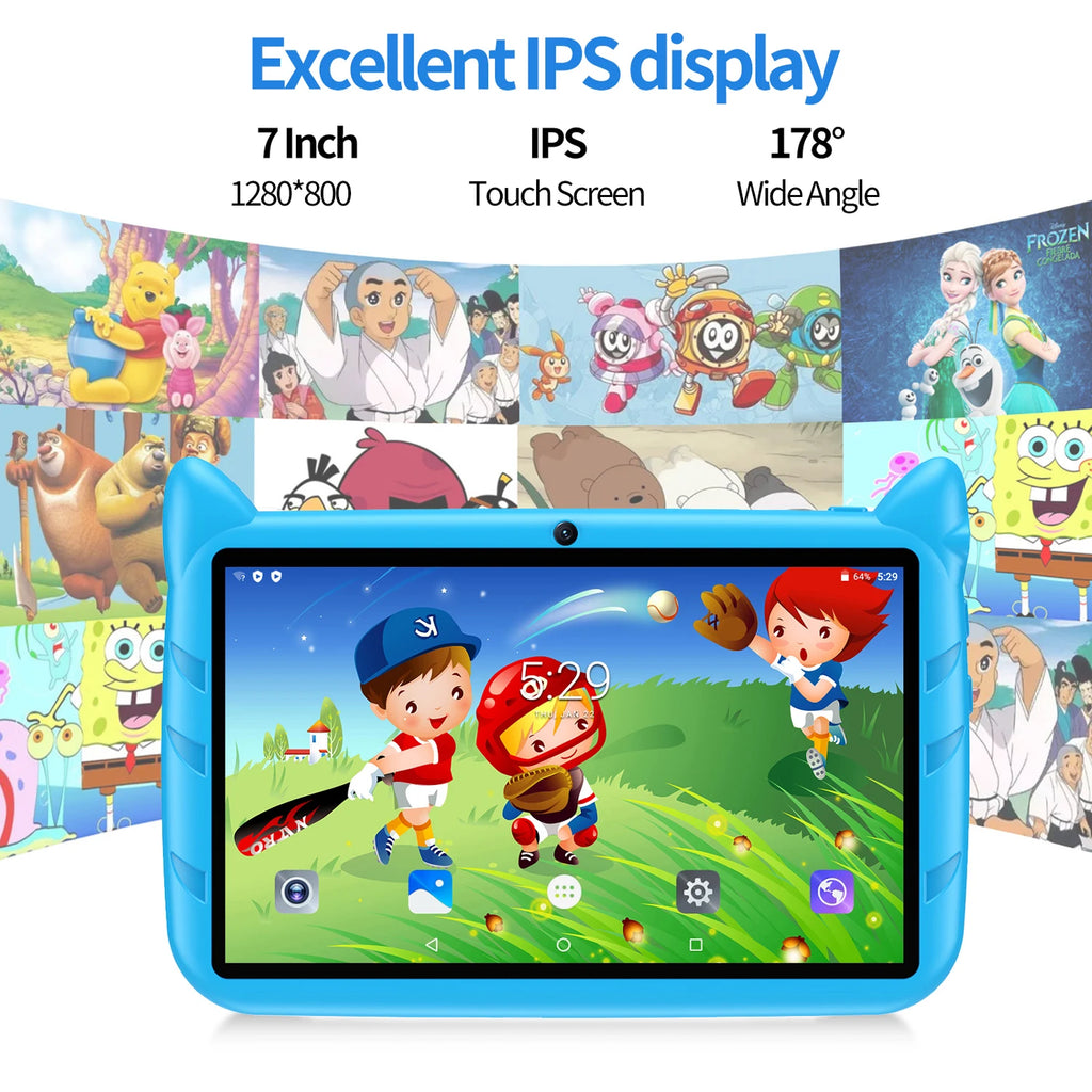 Nuevo Google 5G WiFi tabletas para niños 7 pulgadas Quad Core 4GB RAM 64GB ROM barato para niños regalo educativo aprendizaje 4000mAh Tablet Pc