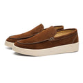 Mocasines de cuero suave para hombre sin cordones y suela gruesa