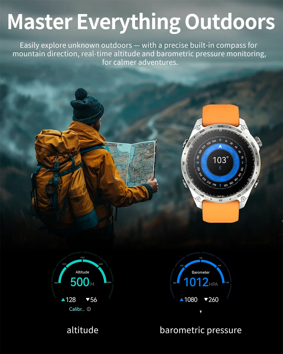 Reloj Inteligente HD300 Pro con GPS Offline, Memoria 4GB y Linterna