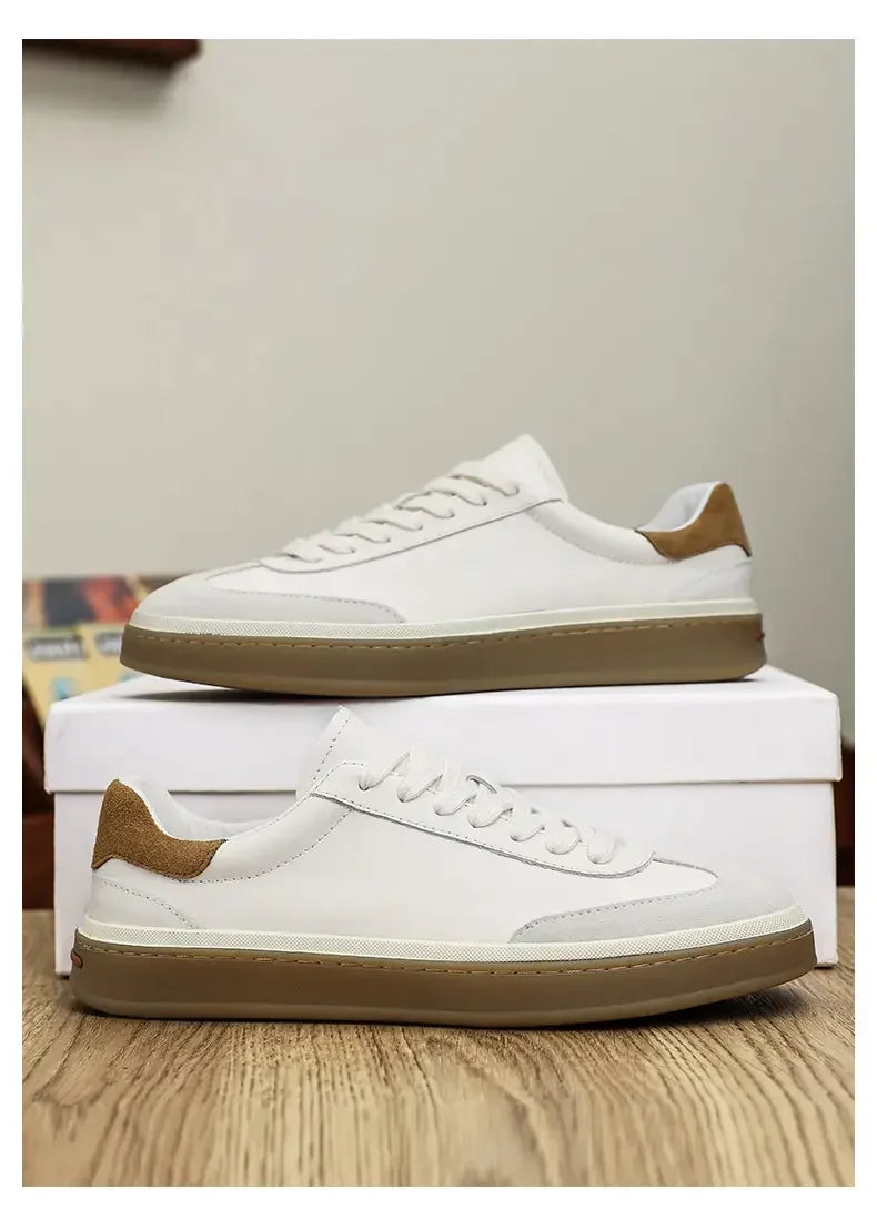 Zapatillas casuales de cuero para hombre, livianas y cómodas para uso diario