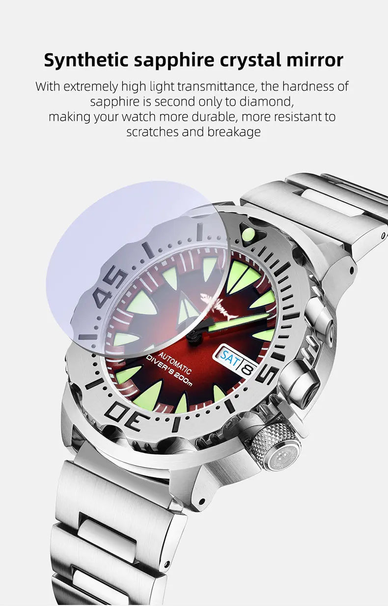 Reloj de Buceo Mecánico HEIMDALLR V2 Monster, Cristal Zafiro, NH36A, 20 Bar