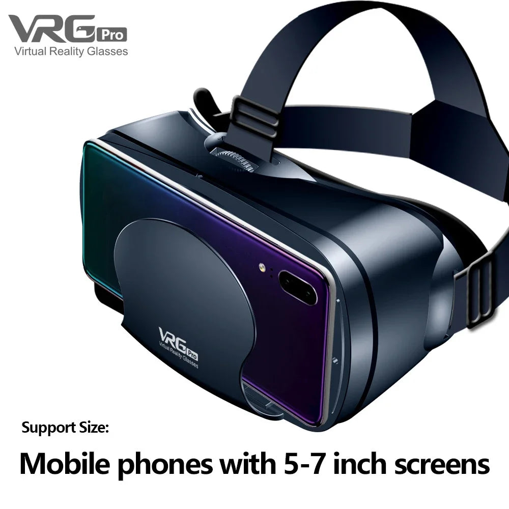 VRG Pro gafas de realidad Virtual VR dispositivos de auriculares Viar gafas de casco 3D lentes inteligentes para teléfono inteligente juego de teléfono móvil