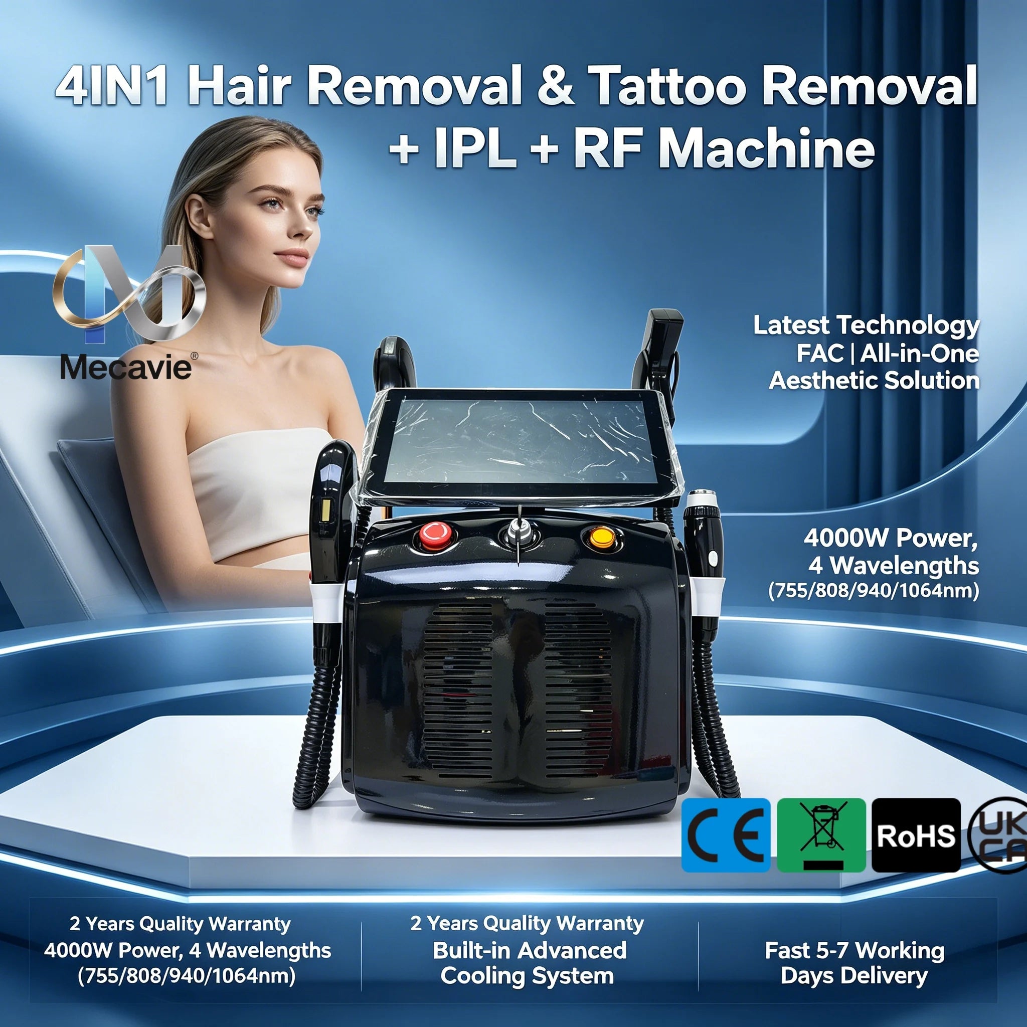 Máquina láser 4 en 1 Emsnova para depilación con tecnología IPL y RF