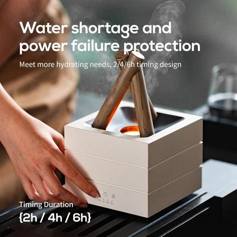 Difusor de Aroma de llama de 280ml, humidificador de aire USB, luz de ambiente colorida y Control remoto, difusor de Aroma de aceite esencial de hoguera
