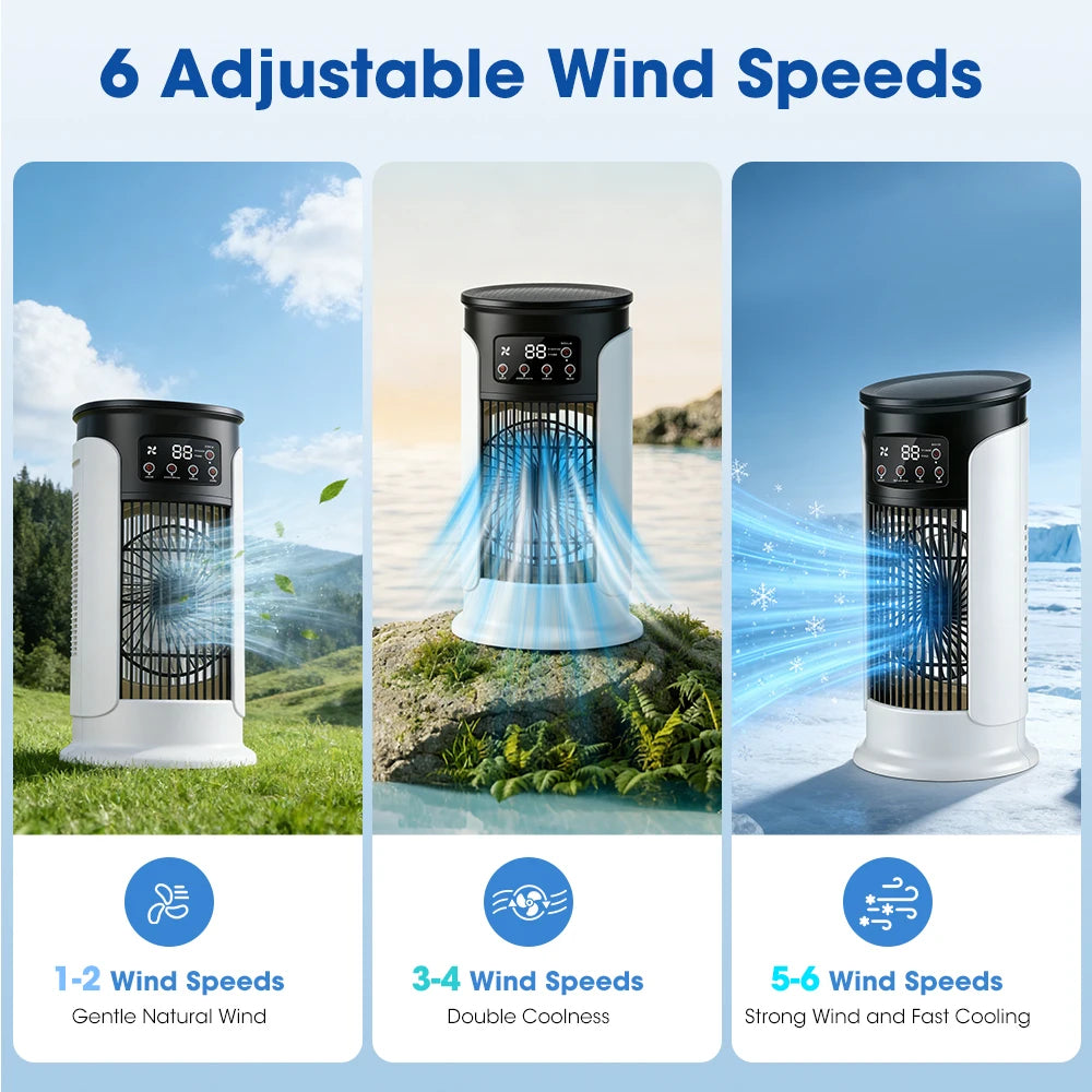 Enfriador de Aire 3 en 1 con Humidificador y 6 Velocidades