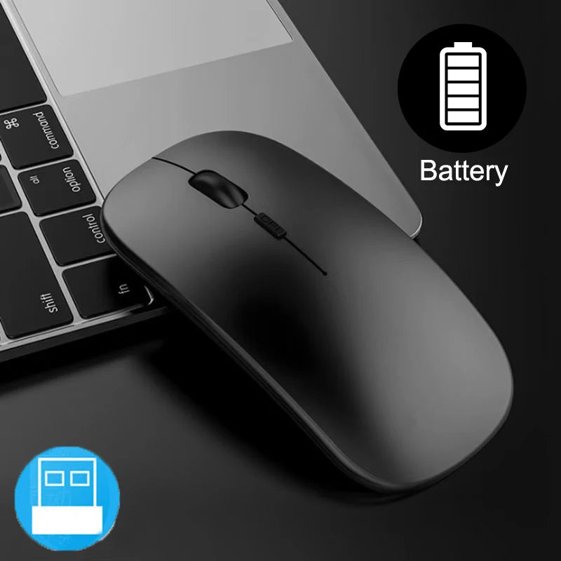 Ratón inalámbrico delgado, ratón óptico de 2,4 GHz, 1600DPI, ratón silencioso para Gamer, ratón de diseño ergonómico con receptor USB para PC y portátil