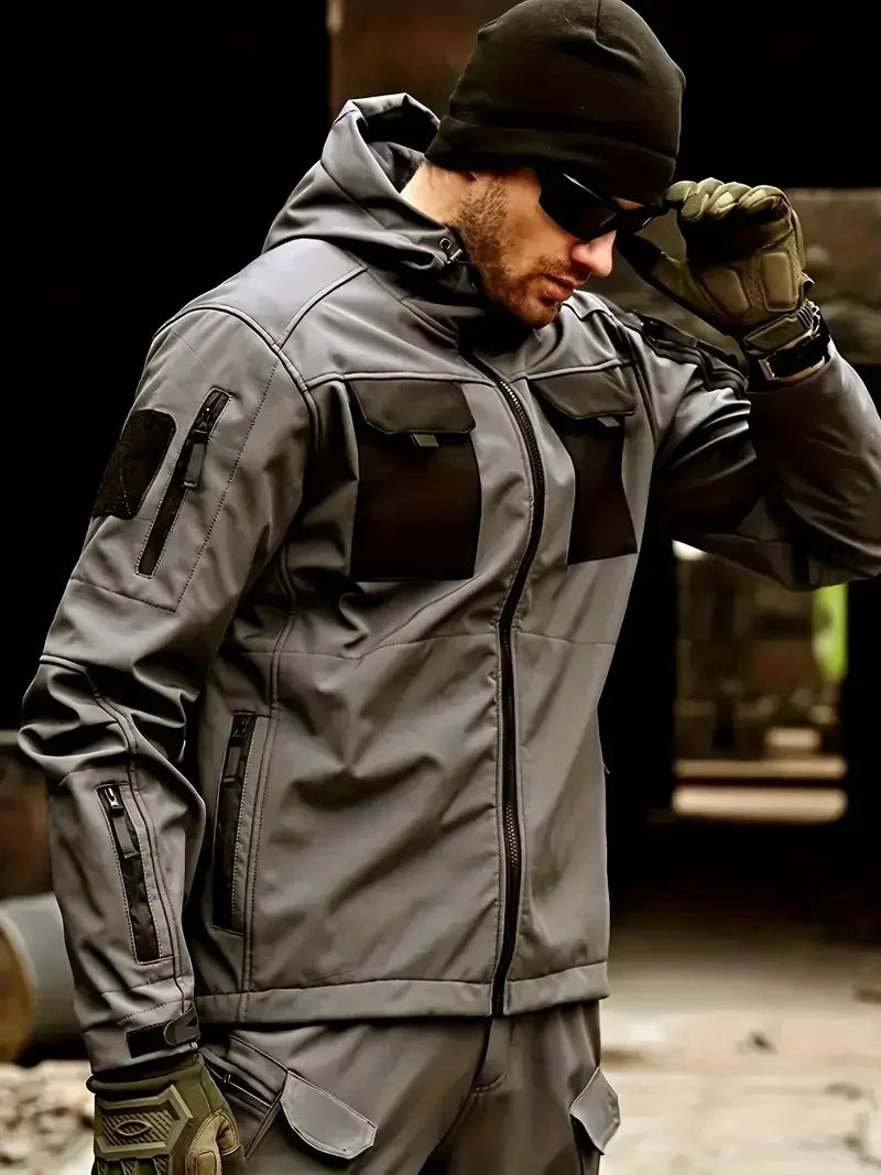 Chaqueta Táctica Militar Impermeable con Capucha para Hombre
