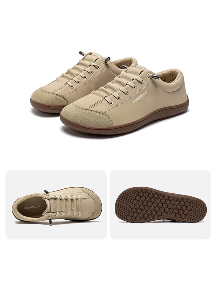 HOBIBEAR zapatos descalzos Unisex punta ancha zapatillas de deporte de cuero Artificial Zero Drop Slip On zapatos cómodos ligeros al aire libre