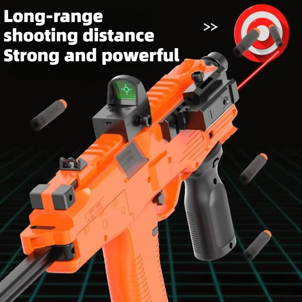 Pistola de Juguete Eléctrica MP9, Lanzador de Dardos de Espuma, Subfusil Automático para Adultos, Niños y Juegos al Aire Libre
