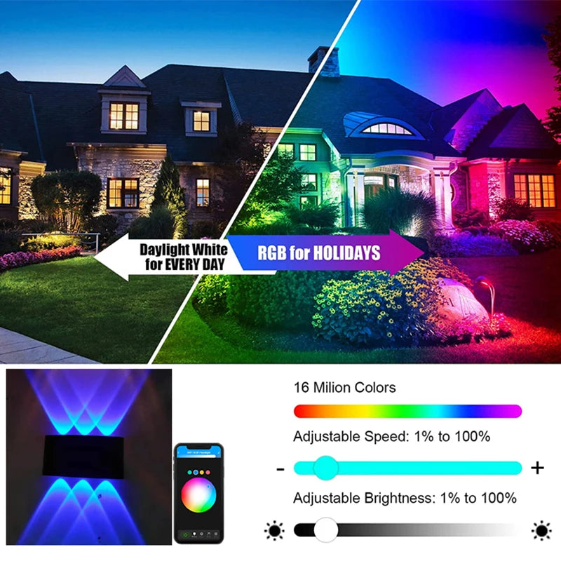 Lámpara de Pared Smart RGB Exterior Tuya Compatible Alexa