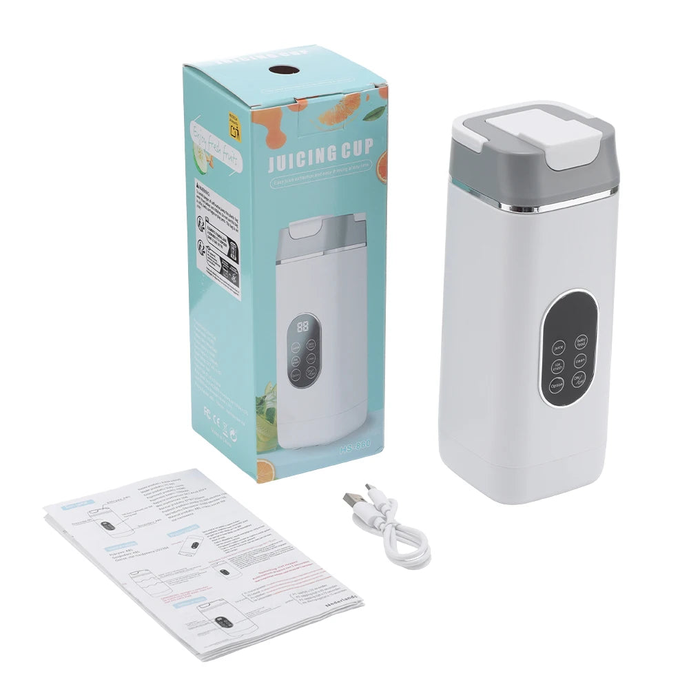 Licuadora Portátil USB 6 Cuchillas con 2 Vasos de Viaje 400ml