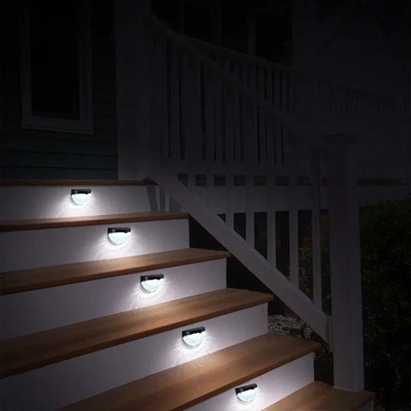 Luz Solar para valla, lámparas de pared impermeables para exteriores, luz de energía para jardín, decoración LED para jardín, paso, Patio, escaleras, 1-24 Uds.
