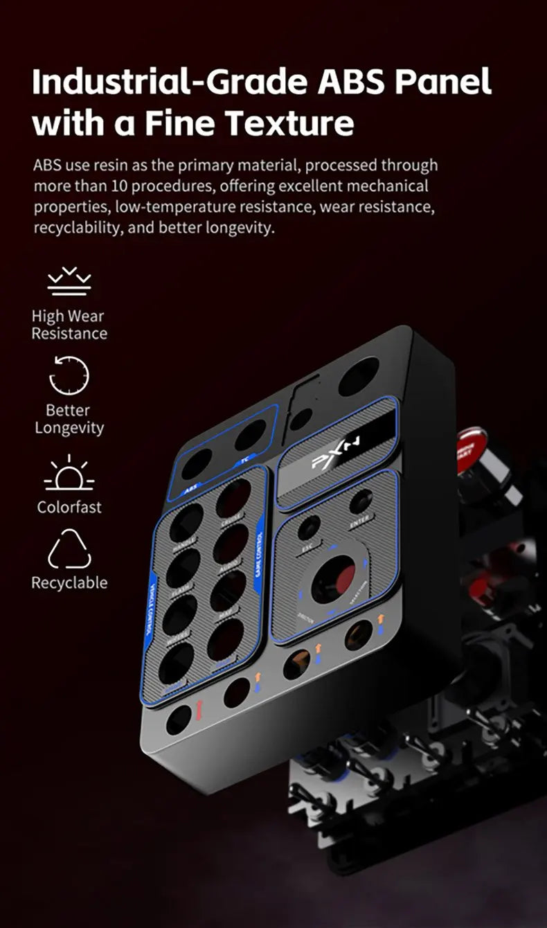 La caja de control central PXN-CB1 admite computadoras PC, con luces RGB personalizadas y 30 botones programables