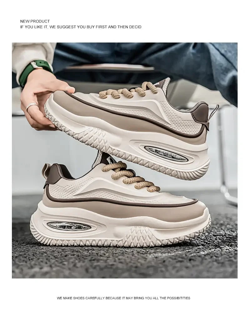 Zapatos Deportivos Casuales para Hombre, Zapatos de Skate con Suela Gruesa a la Moda, Zapatos Modernos y Cómodos para Hombre, Adecuados para Exteriores