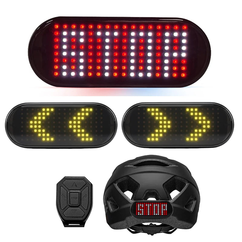 Luz LED para Casco de Bicicleta con Control Remoto Inalámbrico, Señal de Giro, Bocina, Luz Trasera de Advertencia, Accesorios para Ciclismo