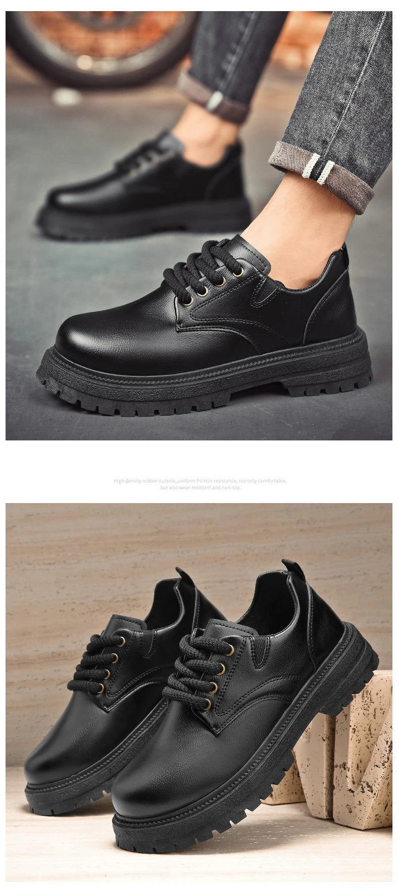 Alta calidad, zapatos informales de cuero para negocios, cómodos zapatos italianos de fondo grueso para hombre, zapatos Oxford antideslizantes para exteriores