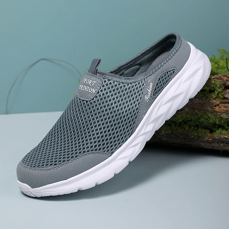 YRZL Zapatos Casuales Hombres Verano Medio Zapatos Zapatillas Diapositivas Slip on Zapatos Hombres Malla Transpirable Suave Cómodo Zapatillas para Hombres