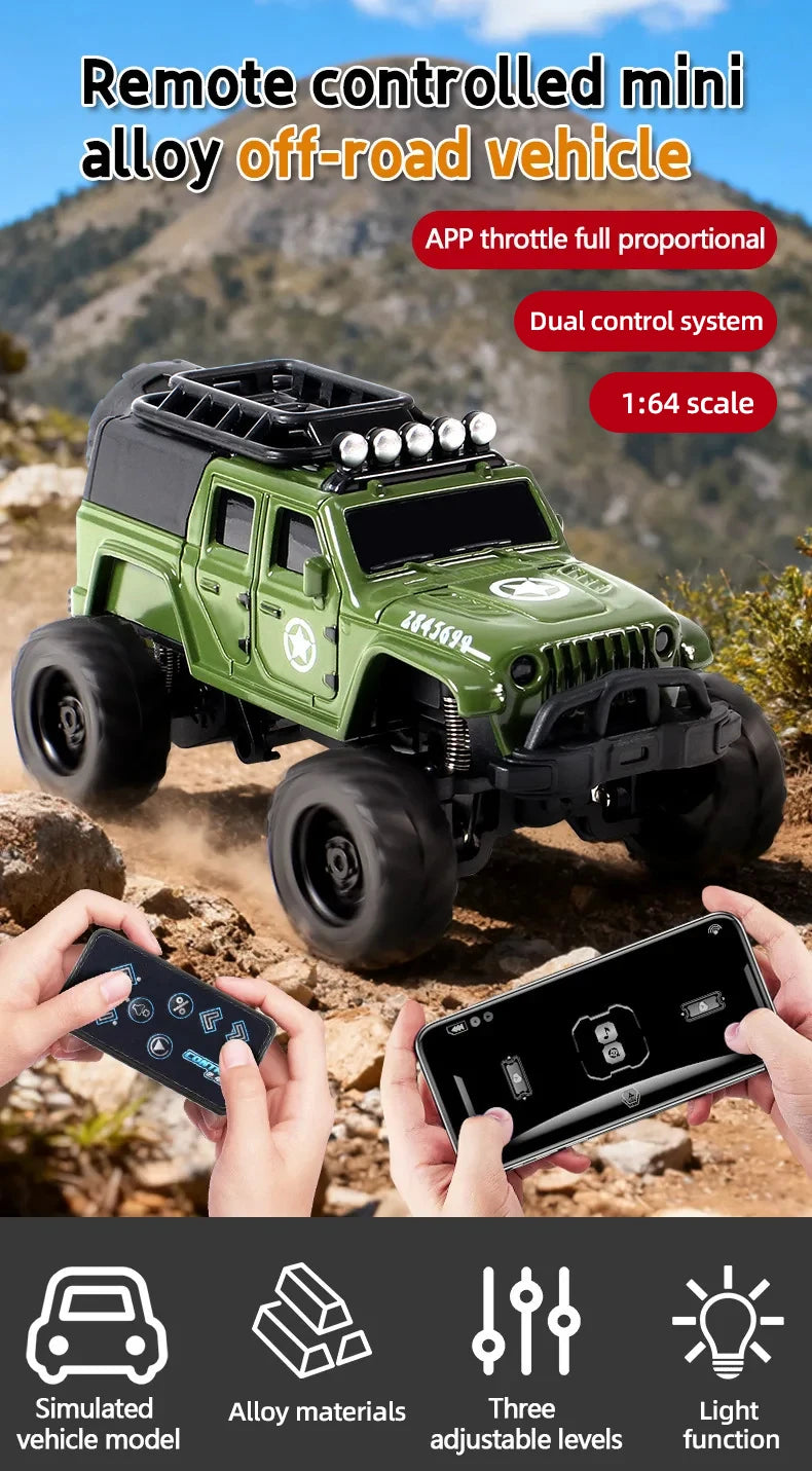 Mini Auto RC 1/64 Crawler Todoterreno con Control App