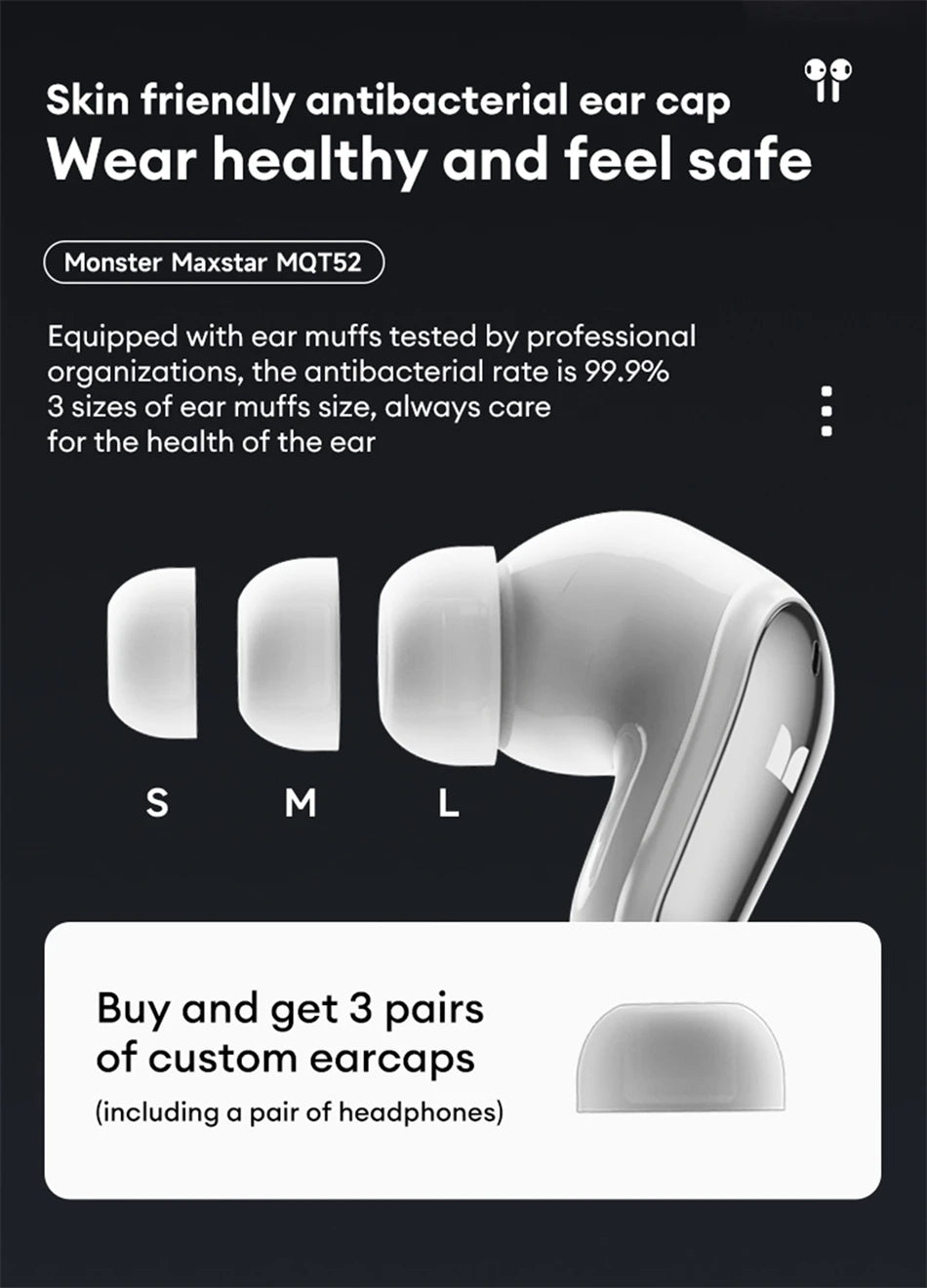 Auriculares Bluetooth Monster MQT52 TWS con Micrófono