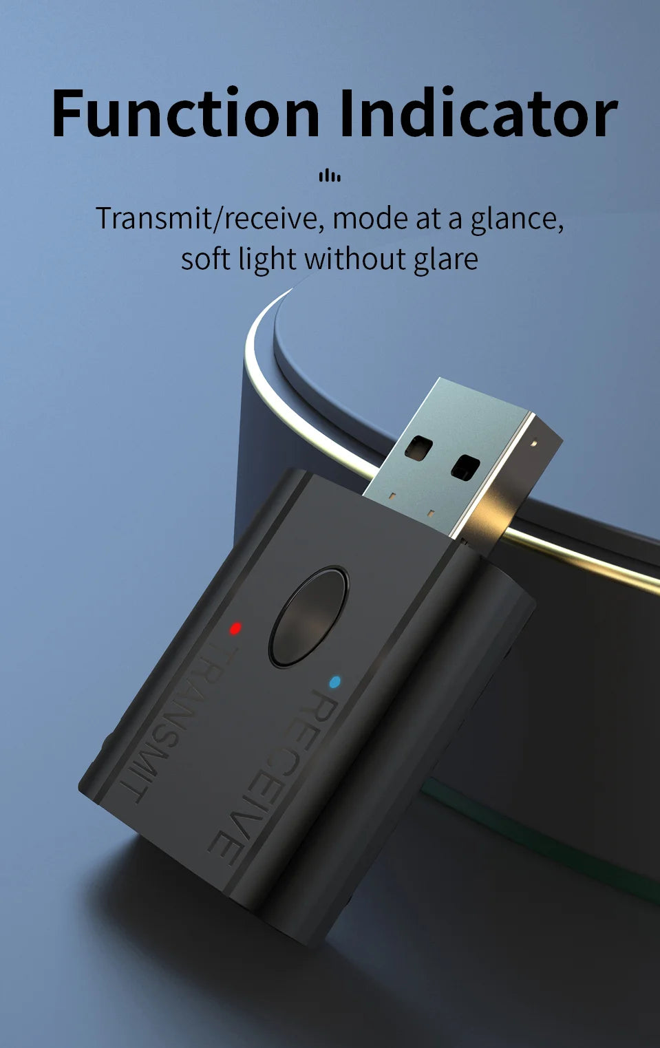 Adaptador USB Bluetooth 5.3 2 en 1 Receptor Transmisor Audio AUX 3.5mm