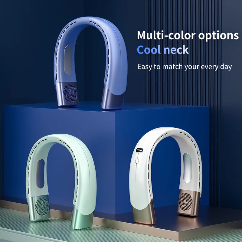 Ventilador de cuello portátil para exteriores, miniventilador eléctrico recargable por USB, sin aspas, 6000mAh, nuevo