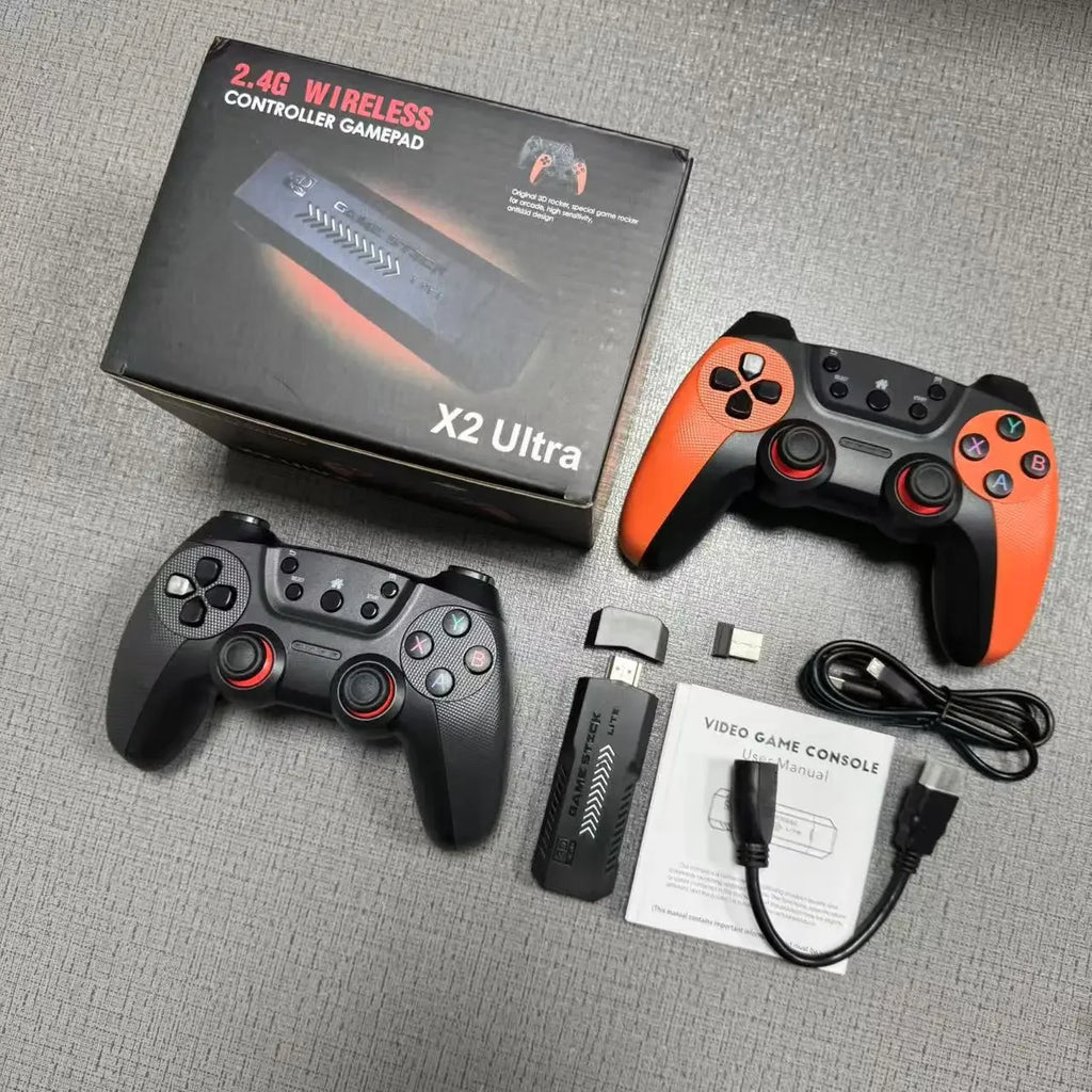 NUEVA Consola de Videojuegos X2 Ultra con Controles Inalámbricos Dobles de 2.4G, 4K HD, 30000 Juegos Retro, Biblioteca de 128G, Regalo de Navidad