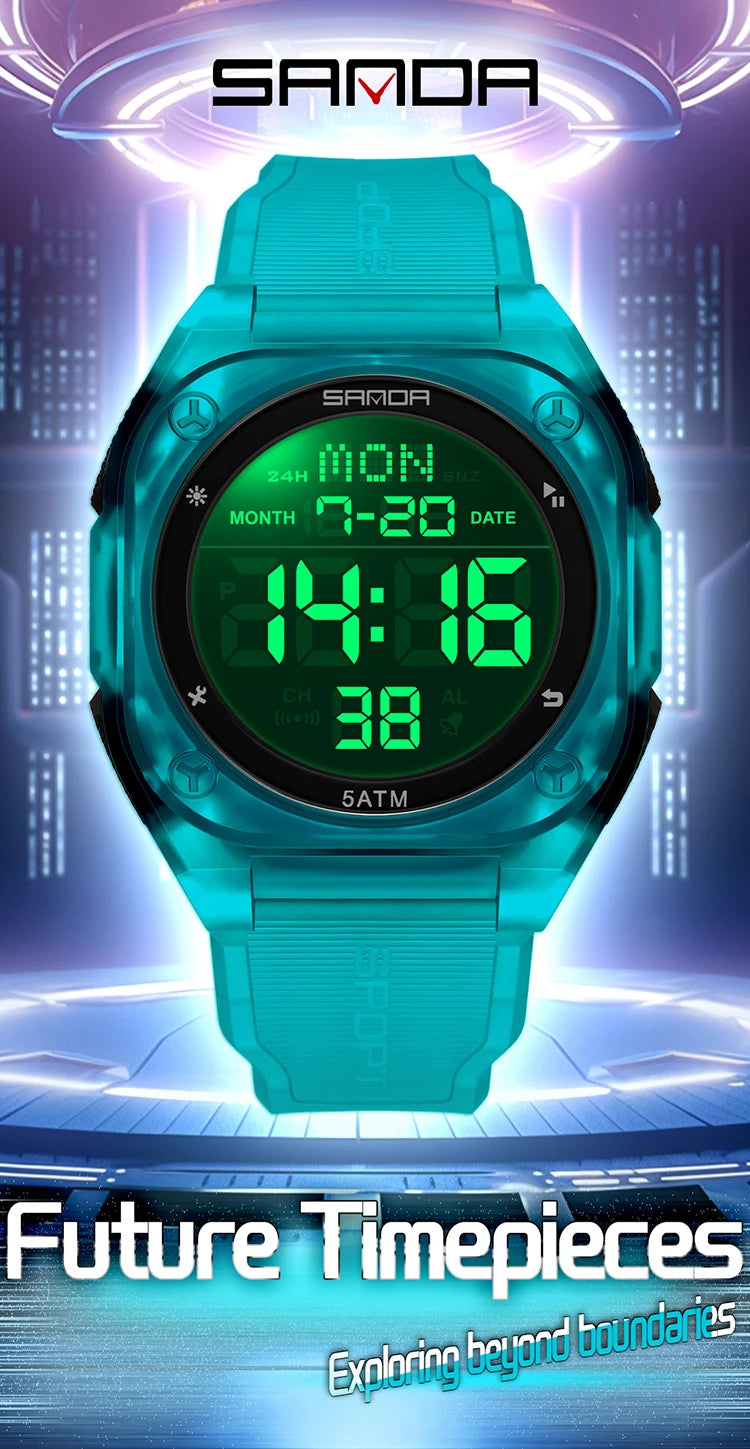 Reloj Digital SANDA 6272 para Estudiantes, Luminoso y Resistente al Agua