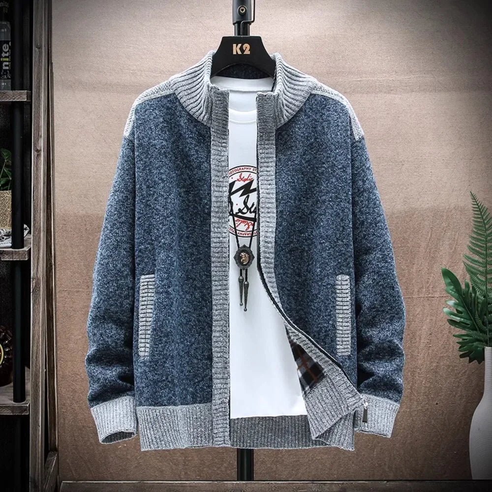 Cárdigan de Punto para Hombre | Cuello Alto con Cremallera