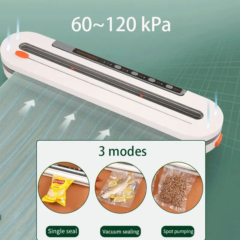 Máquina automática de envasado al vacío para el hogar, sellador de alimentos al vacío para seco, húmedo, polvo suave, máquina de sellado de almacenamiento de alimentos, 30cm, nuevo