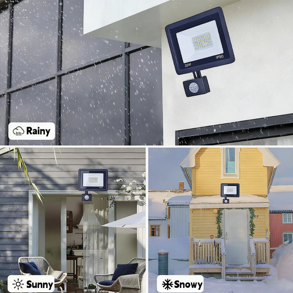 Reflector LED con Sensor de Movimiento IP66 para Exteriores 10W-50W