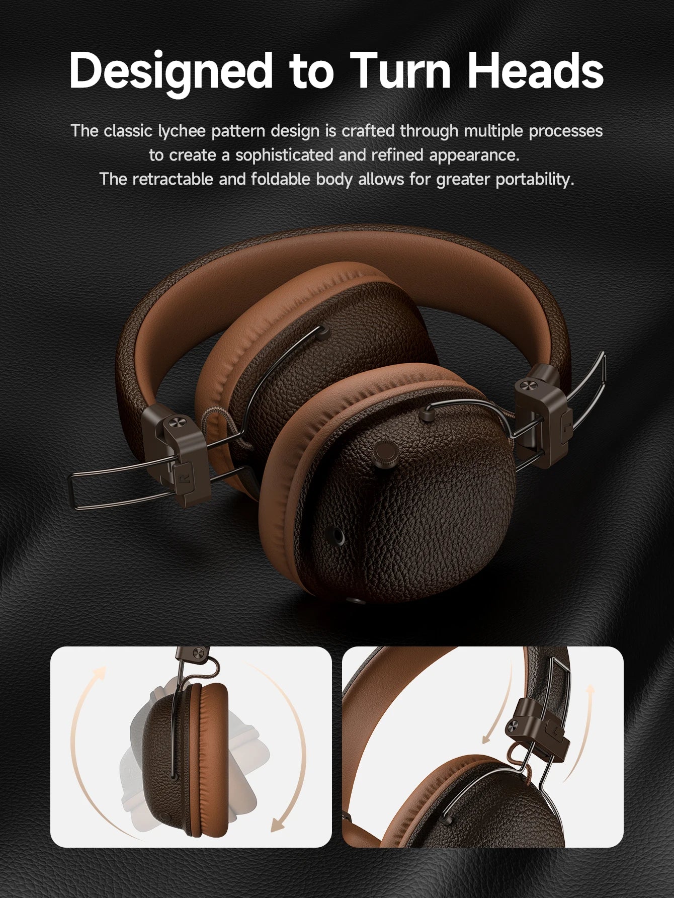 HOCO Retro Auriculares Bluetooth 5.4 Cuero PU HiFi