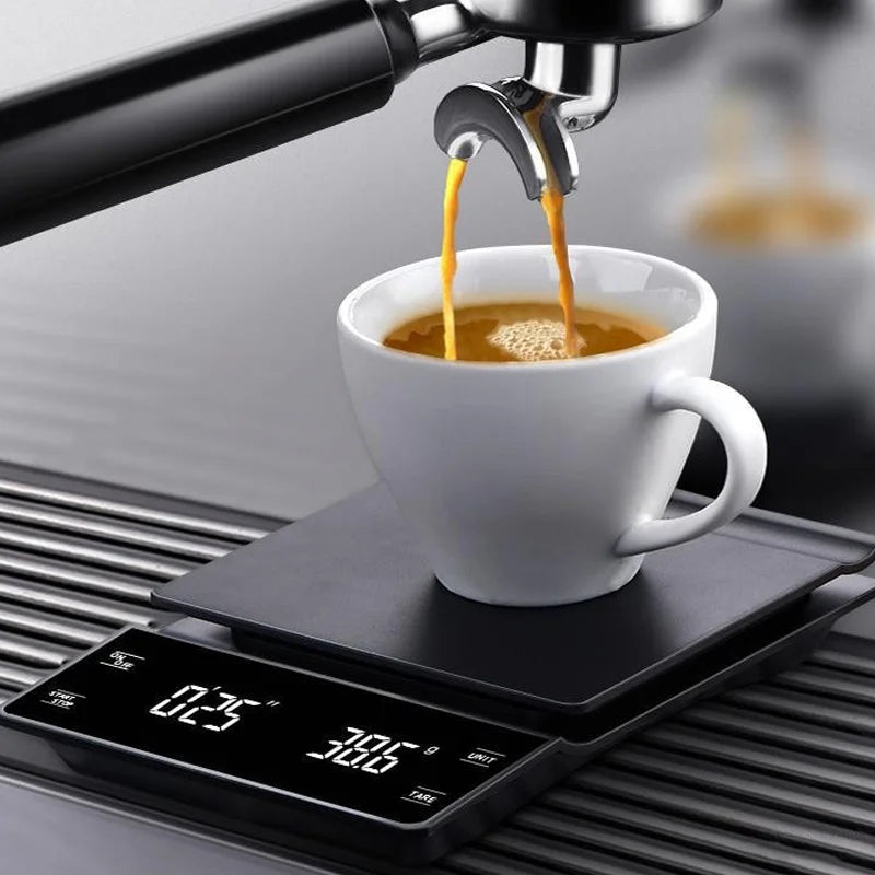 Báscula de café de 3kg/0,1g con temporizador, herramientas de cocina, báscula Digital multifunción para verter sobre goteo, báscula para Espresso, pantalla LCD