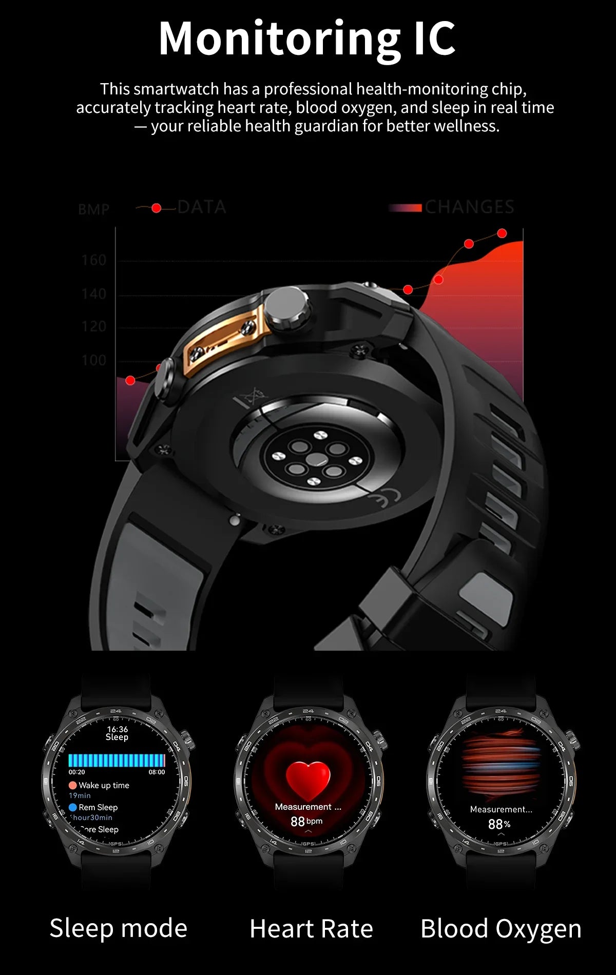 Reloj Inteligente GPS Brújula Multideporte