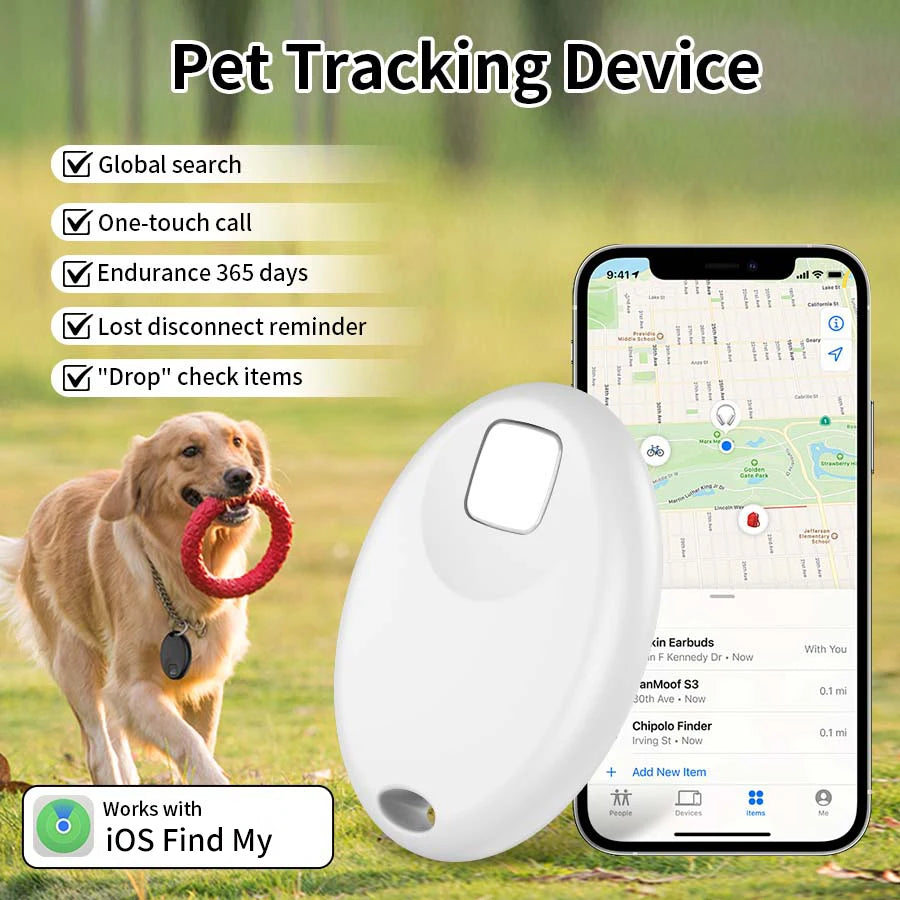 Mini Rastreador GPS Inteligente con Bluetooth, Dispositivo Antipérdida para Mascotas, Compatible con la Aplicación Find My de iOS, Localizador de Llaves, Maletas, Niños, Perros y Gatos