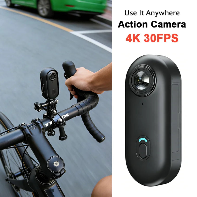 Cámara de acción 4K de bolsillo con WiFi y montura magnética, resistente al agua