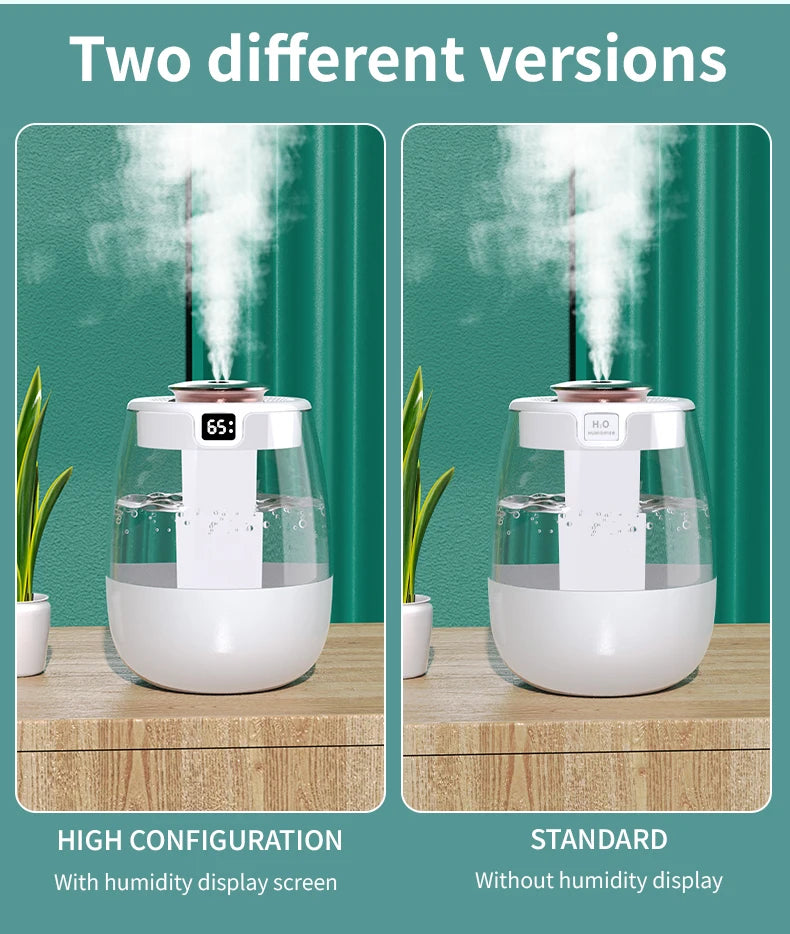Humidificador Doble Pulverización Pantalla Digital