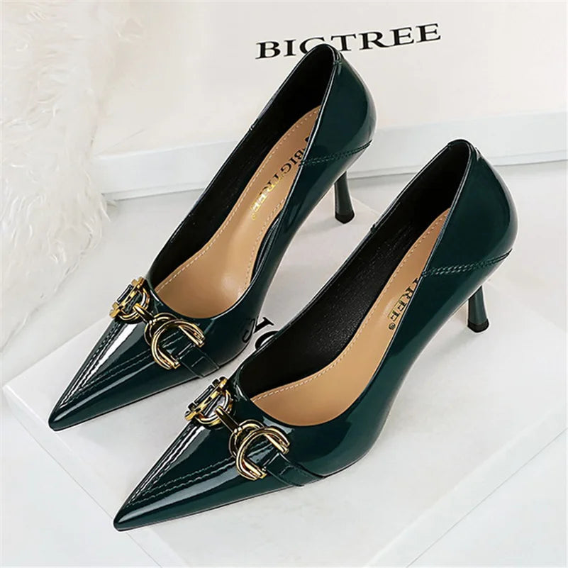 Zapatos de Tacón Alto Stiletto con Hebilla para Mujer