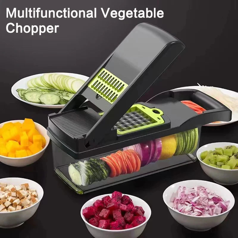 Picadora de verduras multifuncional, cortador de cebolla, ralladores de alimentos, rebanador, Dicer, desmontable, accesorios de cocina, paquete de 15