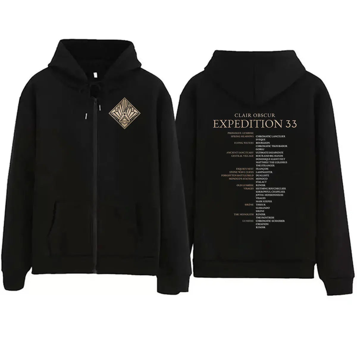 Sudadera Clair Obscur Expedition 33 con Cremallera, Vintage, Unisex