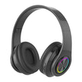 Auriculares inalámbricos sobre la oreja: cancelación activa de ruido, graves profundos, luz LED, diseño plegable portátil para música, deportes y juegos