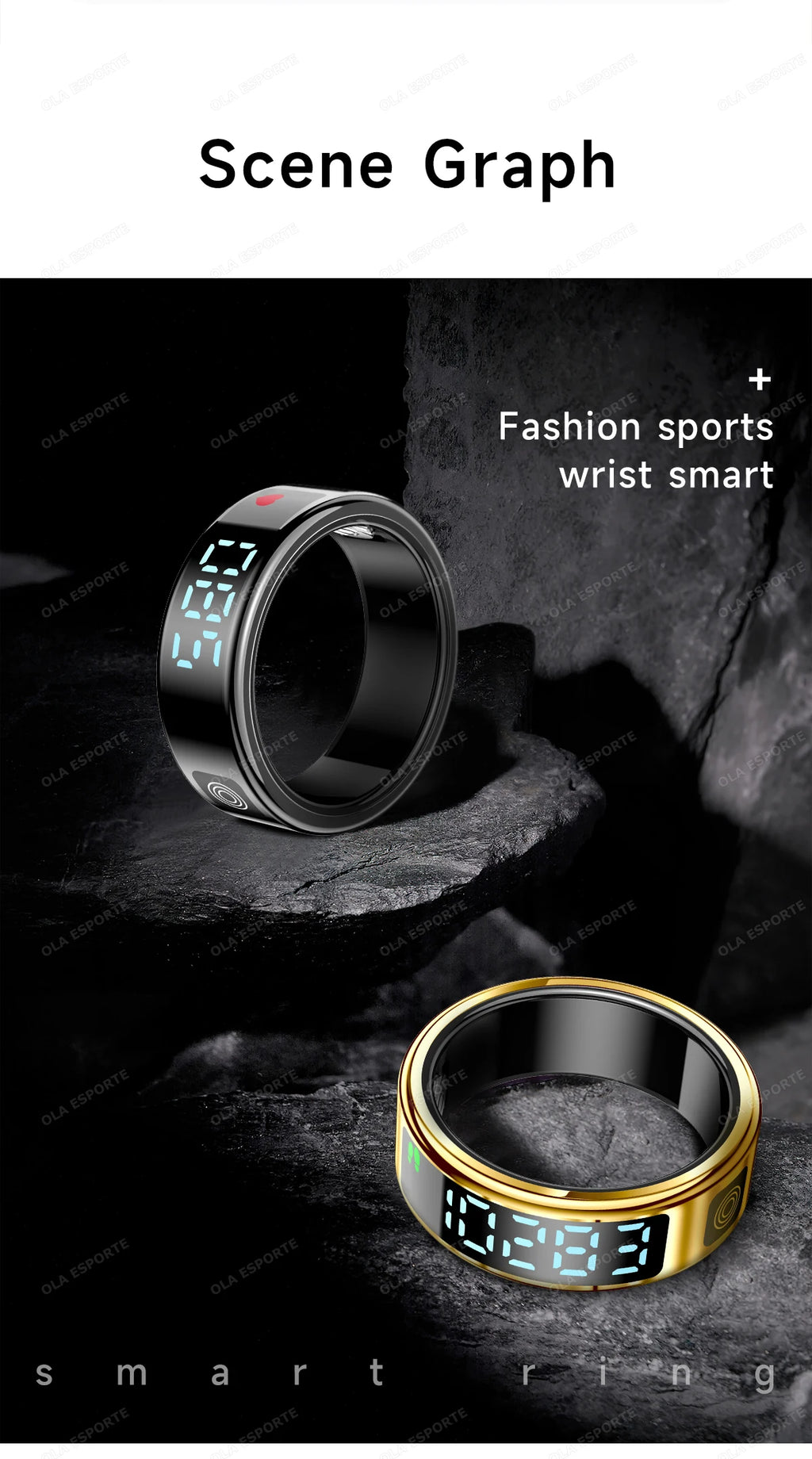 Nuevo Anillo Inteligente 2026 con Pantalla, Gestos, Video, Resistencia al Agua 5ATM, Cámara Remota, Monitoreo de Presión Arterial para Hombres y Mujeres
