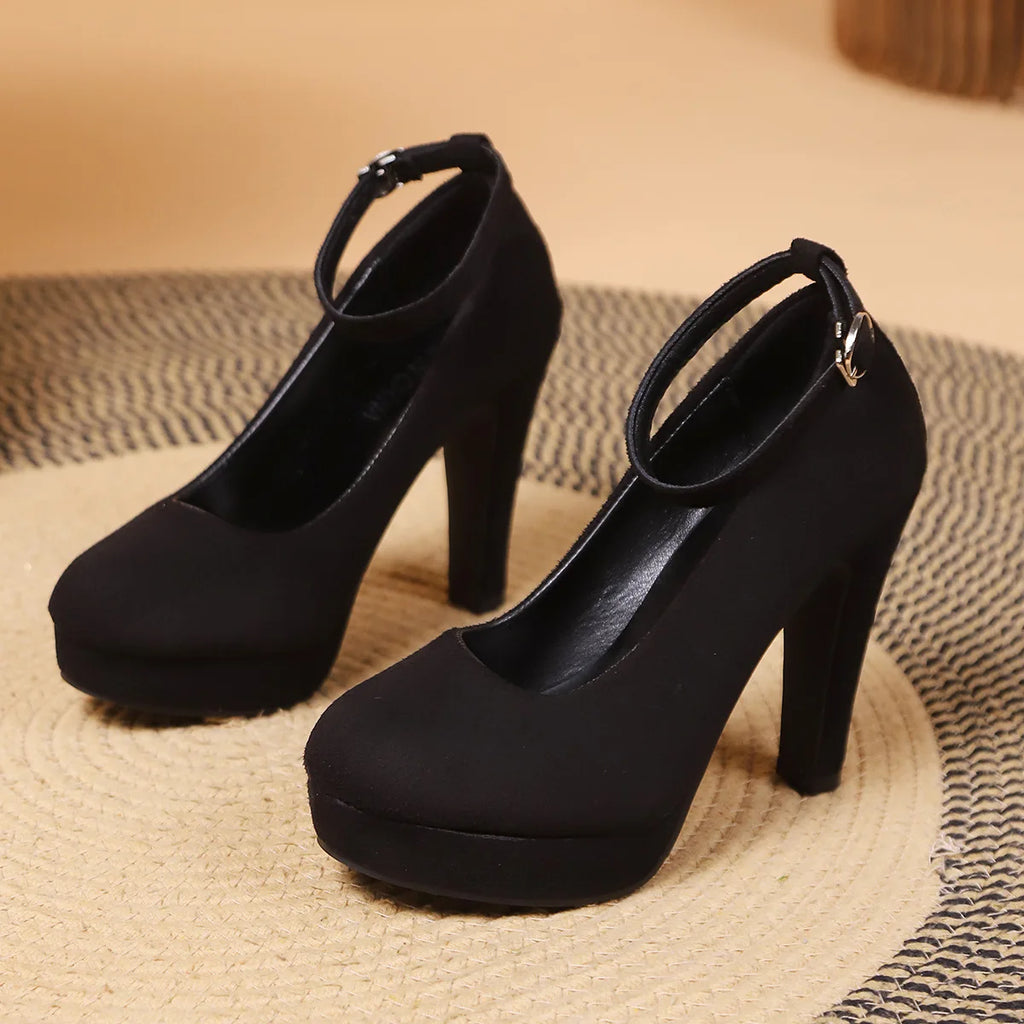 Zapatos de Tacón Alto con Plataforma y Hebilla para Mujer
