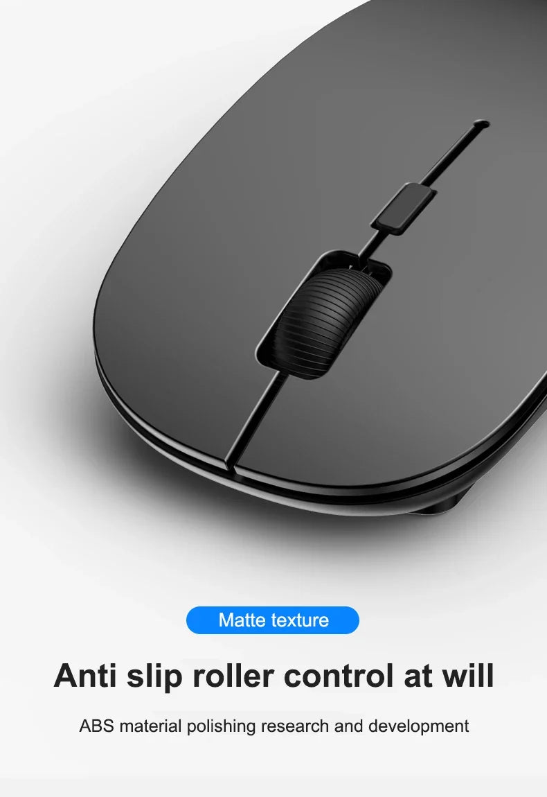 Ratón inalámbrico portátil compatible con Bluetooth 2,4 GHz modos duales ratón de ordenador con Nano receptor para Notebook PC portátil Macbook