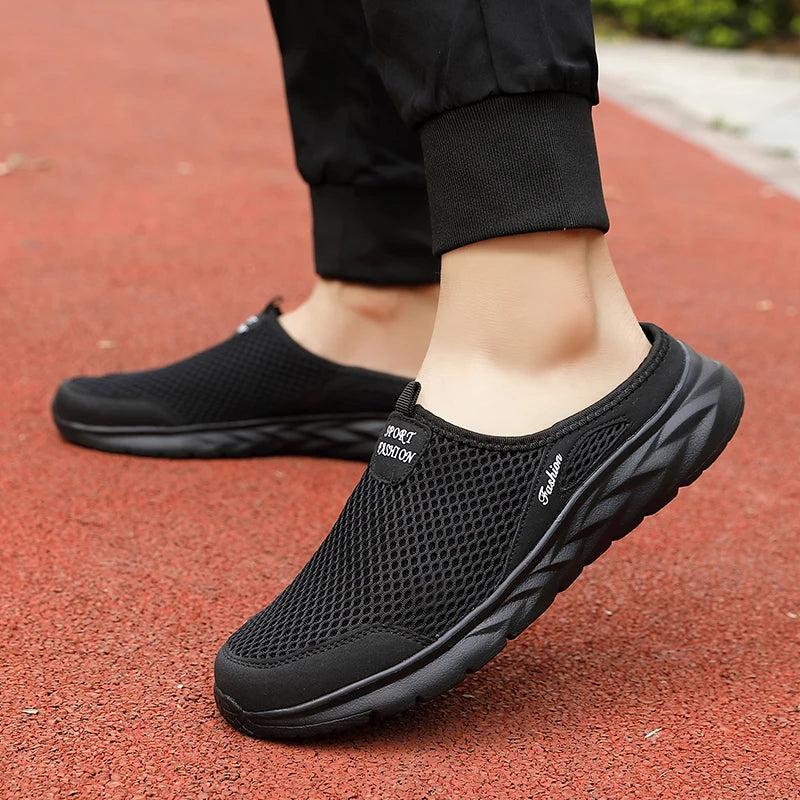 YRZL Zapatos Casuales Hombres Verano Medio Zapatos Zapatillas Diapositivas Slip on Zapatos Hombres Malla Transpirable Suave Cómodo Zapatillas para Hombres