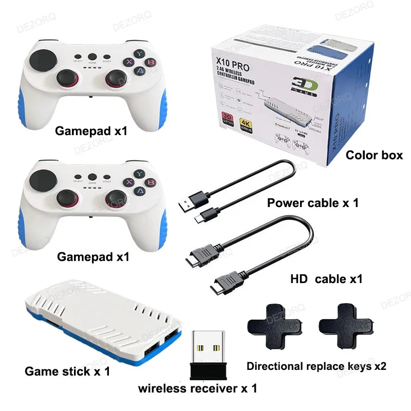 Consola de juegos Retro X10 Pro, videojuegos clásicos con 50 emuladores, 50000 juegos, consola de juegos de TV S905x3