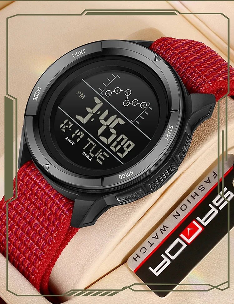 Reloj Deportivo Digital SANDA con Correa de Nailon y Alarma