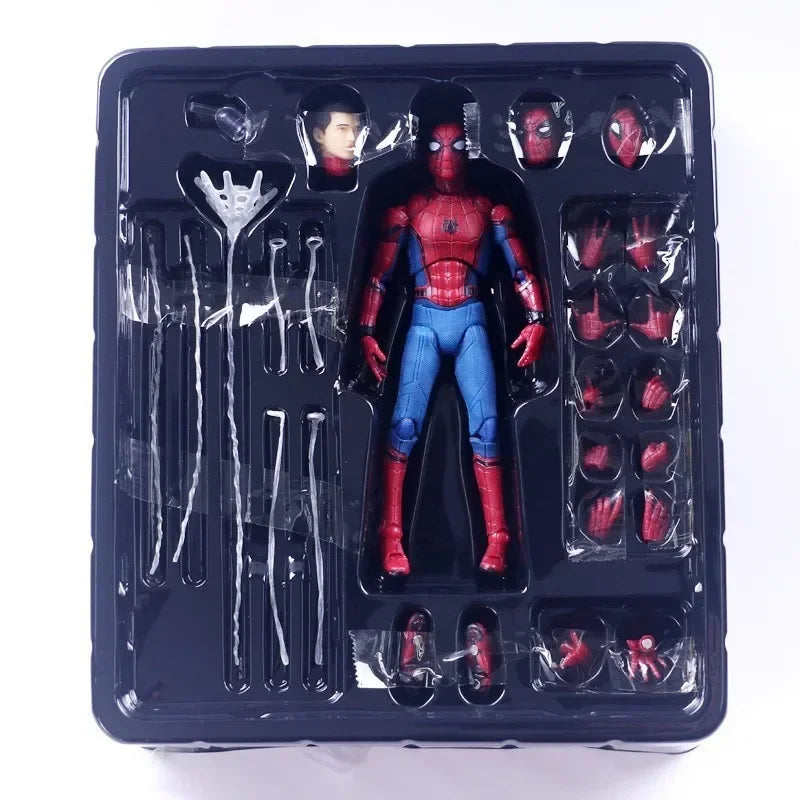 Figura de acción de Spiderman de Marvel Avengers: Homecoming, estatua con rostro intercambiable de Tom Holland, modelo de juguete coleccionable, regalo