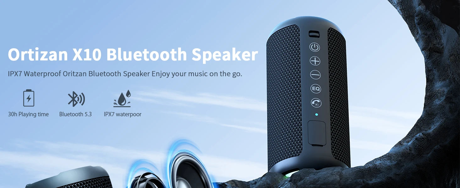 Ortizan X10P Altavoz Bluetooth Portátil LED IPX7